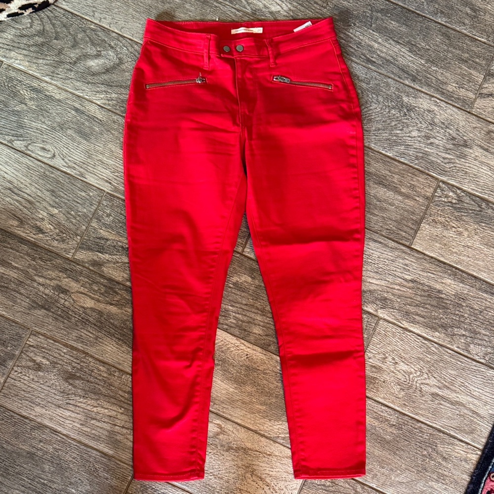 Levi's Bold Red Skinny Jeans for Women